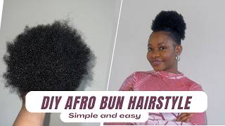How to: SIMPLE AND EASY WAY TO MAKE DIY AFRO BUN USING KINKY HAIR