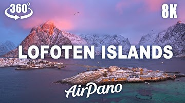 Lofoten Islands, Norway. Aerial 360° video trailer in 8K