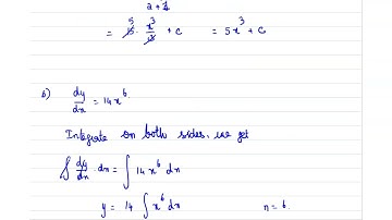 Integration - Exercise 9A - Problem 1 - Find y in terms of x for each of the following