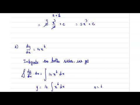 Integration - Exercise 9A - Problem 1 - Find y in terms of x for each of the following