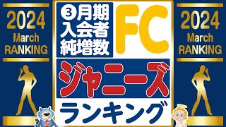 🎩JSファンクラブ増加数🥇2024年3月🥇 SnowMan⛄WEST🌈なにわ男子👶トラジャ🐯JUMP🐺SixTONES💎キンプリ👑