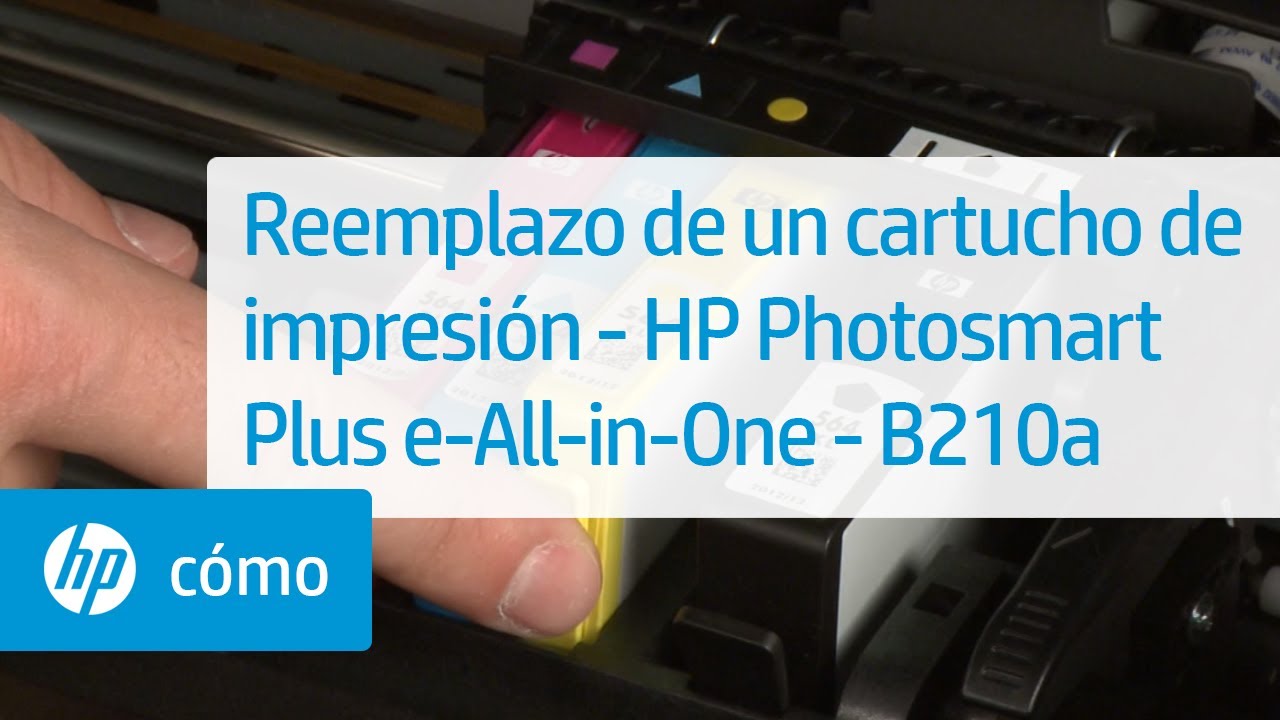 Reemplazo de un cartucho de impresión - Impresora HP Photosmart Plus  e-All-in-One - B210a | HP - YouTube
