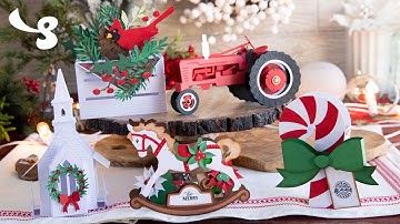 Home For Christmas Box Cards SVG Kit Trailer