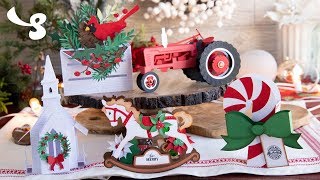 Home For Christmas Box Cards SVG Kit Trailer