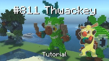 How to build a Pokémon thwackey statue in Minecraft (Tutorial)