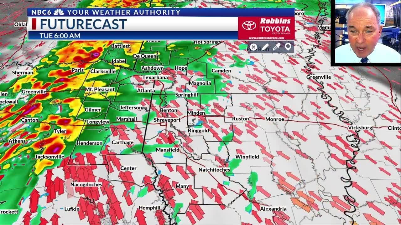 Strong to SEVERE storms expected Tuesday morning - YouTube