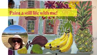 Painting a Still Life in My Art Journal | Flowers, Fruit & a Curious Pup
