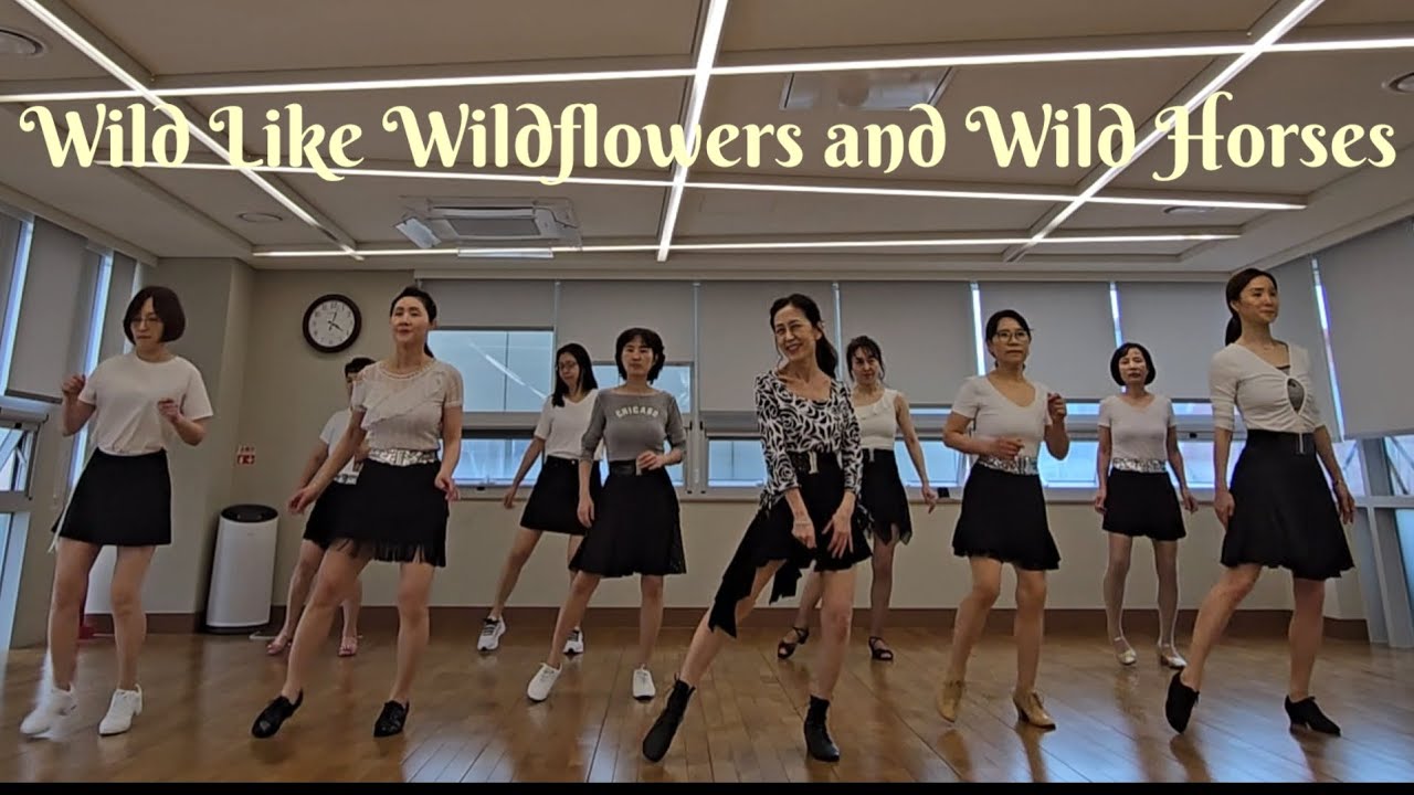 Wild Like Wildflowers and Wild Horses LineDance (dance and counts) #대한라인댄스협회청담지부# 개포4문화센터영상반