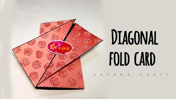 | Diagonal fold card for scrapbook | Easy diagonal fold card tutorial | scrapbook folding card |