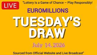 The National Lottery Euromillions Draw Live results from Tuesday 14 Jul 2026 | Euro Millions
