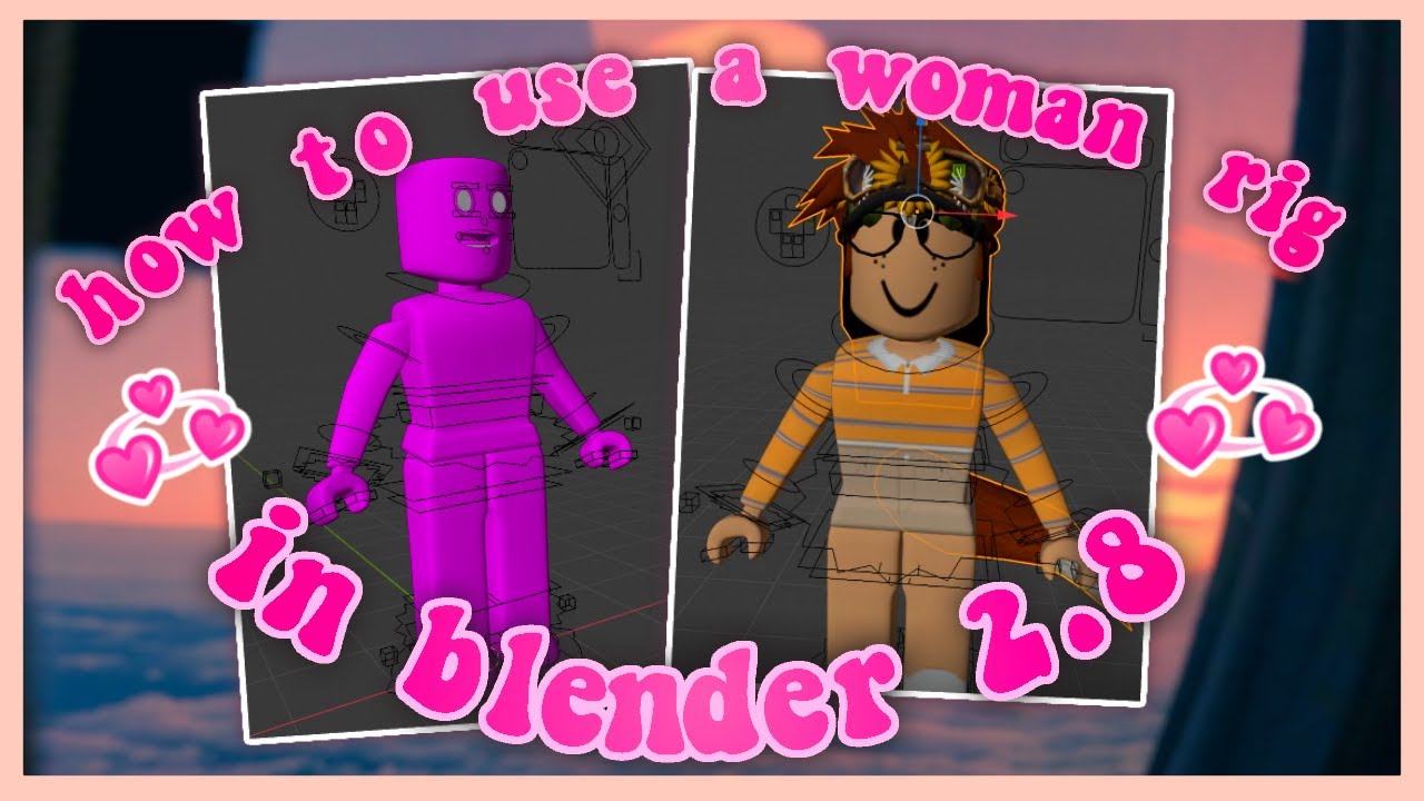 How To Use The Woman Rig In Blender 2 8 Roblox Blender - how to make custom hair roblox gfx ibeanmachine youtube