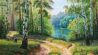 Алмазная вышивка Дорога среди берез. Видео обзор.