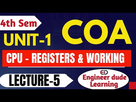 COA Unit 1: CPU Registers & Their Working Explained | 4th Sem Lecture 5 ...