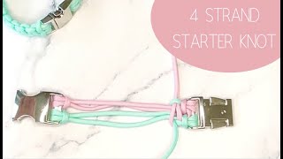 4 Strand Starter Knot | Double Lark’s Head Paracord Braid Knot by D.I.Y Pet Accessories 1,467 views 1 year ago 9 minutes, 4 seconds