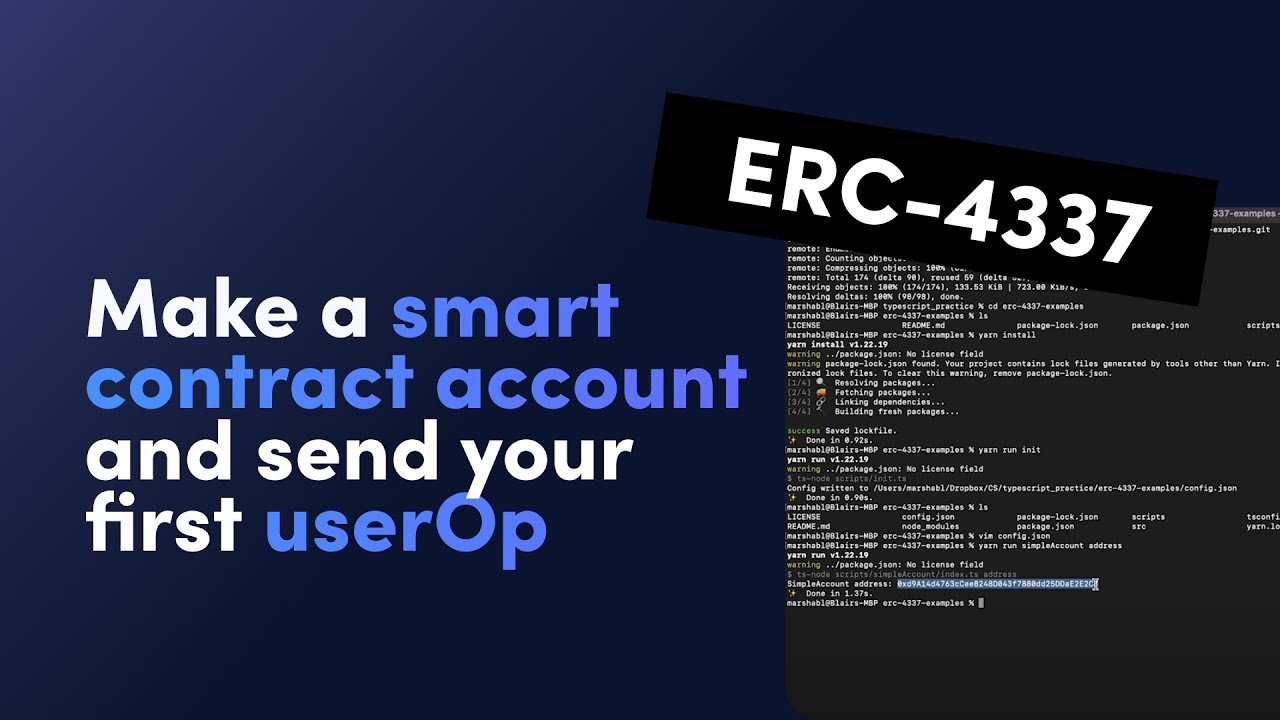 ERC-4337 | How to make a smart contract account and send your first userOperations