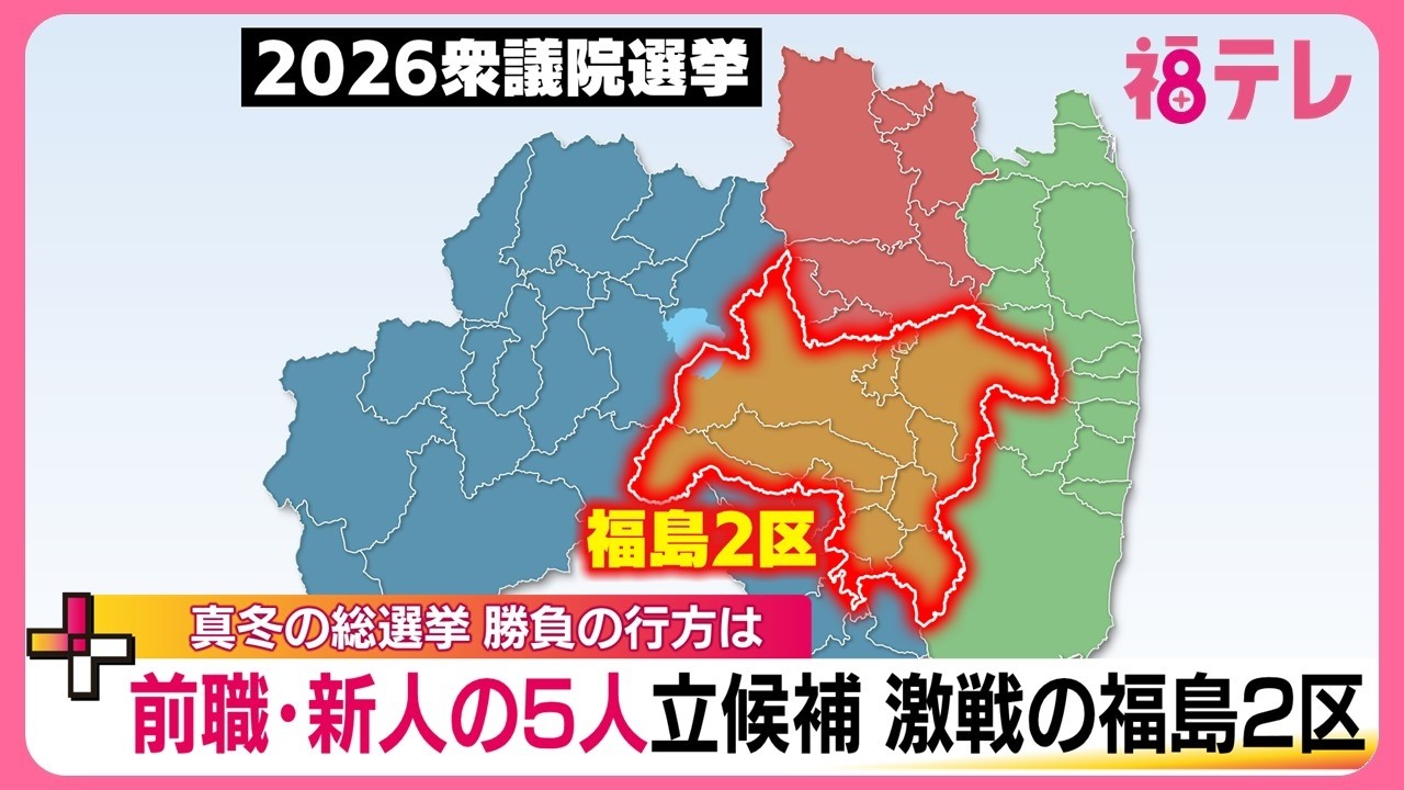 衆院選2026【福島２区】　県内最多の5人が立候補　ベテランと若手が接戦を繰り広げる (26/02/05 19:24)