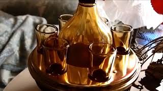 ★ウイスキーボトル ホルダー オルゴール 鳥かご 籠 アンティーク調 ショットグラス付