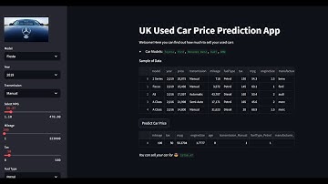 Machine Learning Basics | Model Deployment using Streamlit | UK Used Car Price Prediction Part 2
