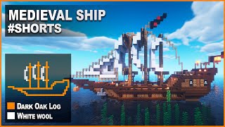 Minecraft: How to build a Medieval Ship | Timelapse #shorts