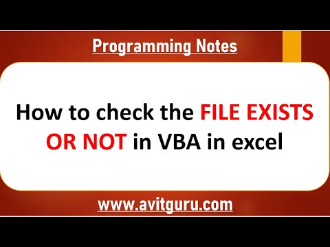 How to check the file exists or not in VBA in excel