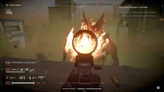 The Charger jumped off a building in Helldivers 2