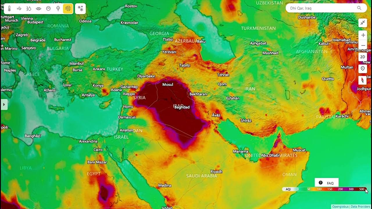 Dhi Qar, Iraq air quality map Weather YouTube