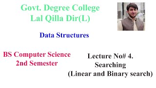 Data structures lecture 4. Linear search and Binary Search