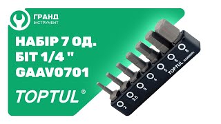 Набір біт (HEX: 2, 2.5, 3, 4, 5, 6, 8 мм) GAAV0701: TOPTUL