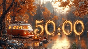 50 Minute Autumn Fall Timer with Calm Relaxing Music | Wind Chime Alarm