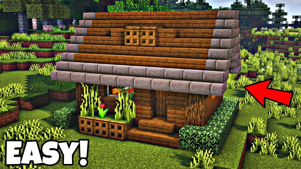Minecraft : How to Build Starter Survival House Tutorial - YouTube