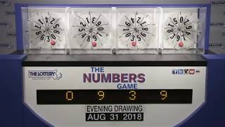 Evening Numbers Game Drawing: Friday, August 31, 2018