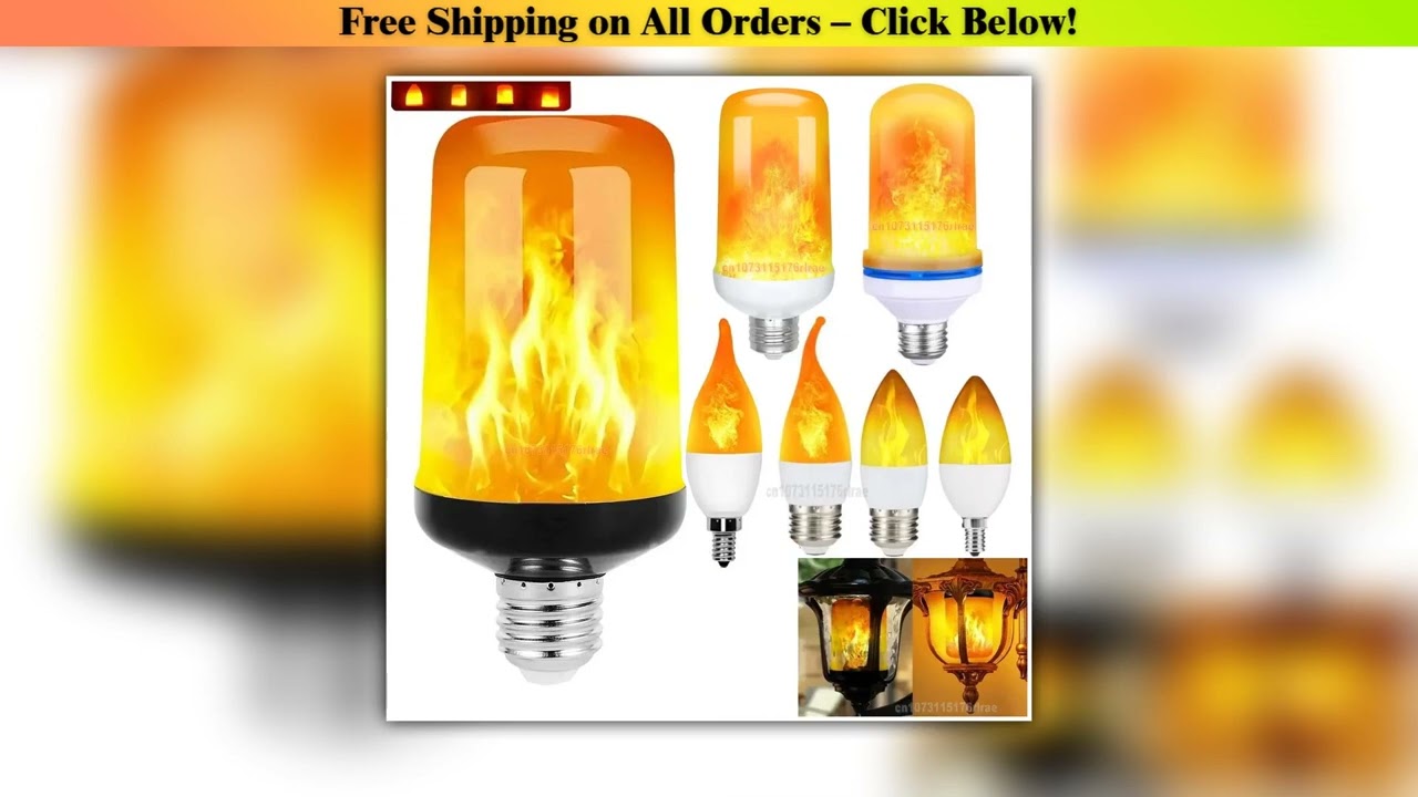 LED Flame Light Bulb 4 Modes E14 E27 Party LED Flame Effect Light Simulation Fire Lights Bulb KTV