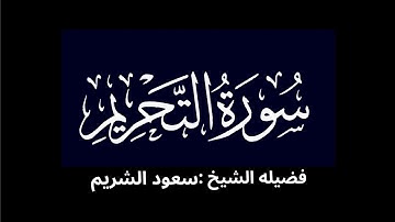 كروما شاشه سوداء سورة التحريم كاملة لفضيلة الشيخ :سعود الشريم 🌱