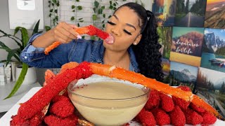 KING CRAB SEAFOOD BOIL MUKBANG | FRIED HOT CHEETOS | SEAFOOD WITH ALFREDO