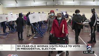 101-year-old woman visits polls to for the 16th time in presidential election