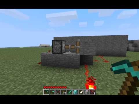 minecraft 1.7 diamond dispenser trap with piston pulsar
