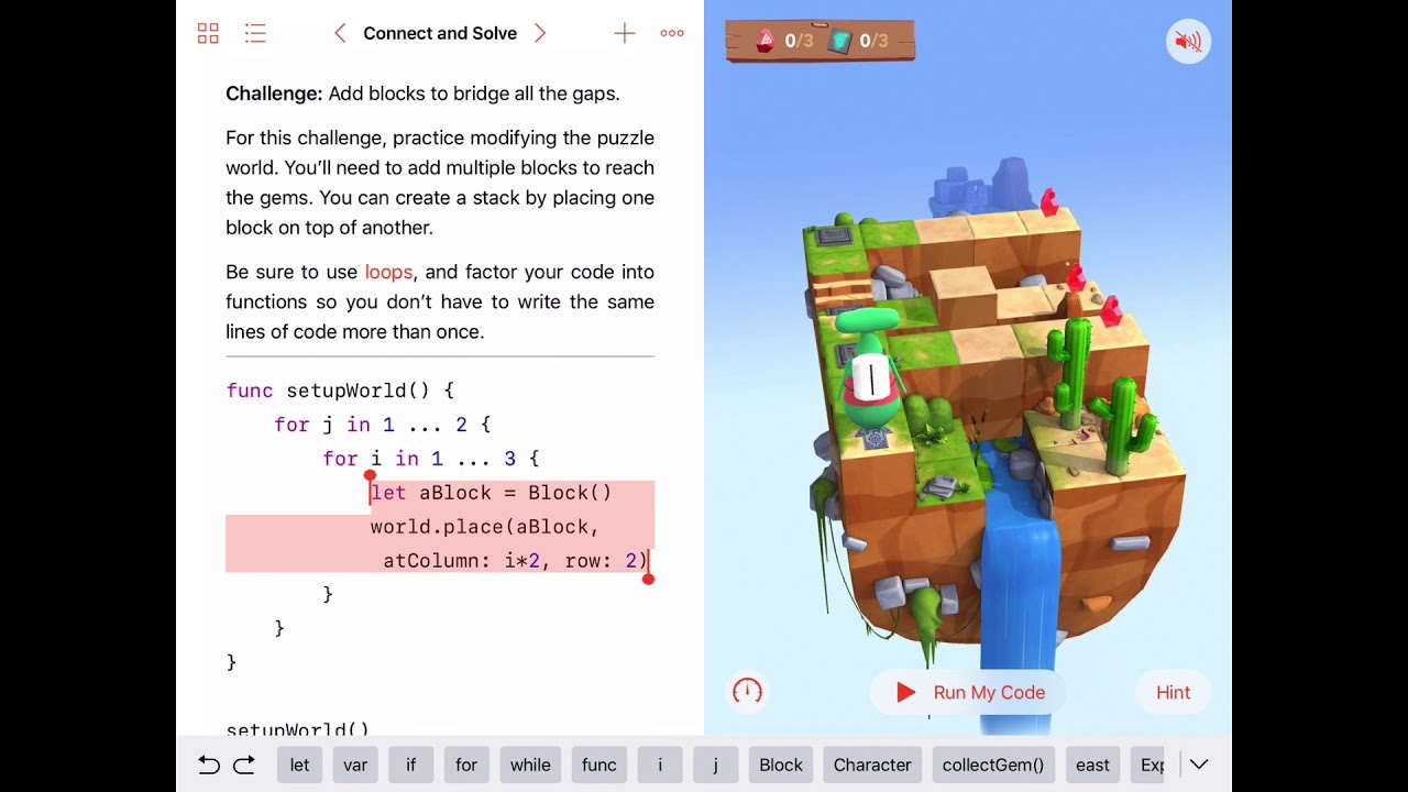 Connect And Solve - Swift Playgrounds iPad - YouTube