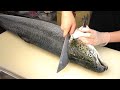 How to fillet a whole salmon  sashimi  sushi taiwanese street food