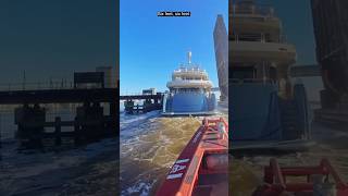 Towing a 120’ Yacht Through a Narrow Bridge With 1 Minute To Spare.. Again! #boatus #towing