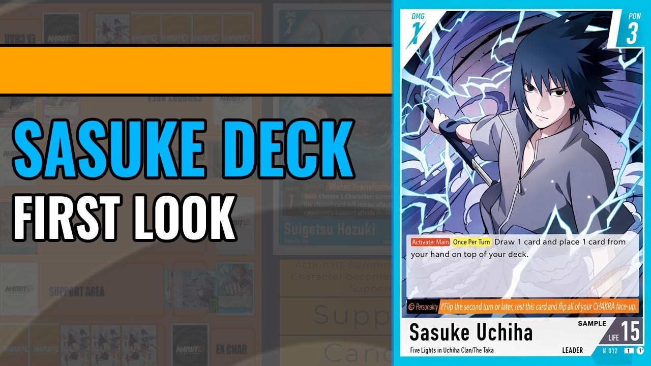 NARUTO CARD GAME SERIES 1 SASUKE デッキ NARUTO Bandai TCG: Sasuke Deck FIRST LOOK! - YouTube