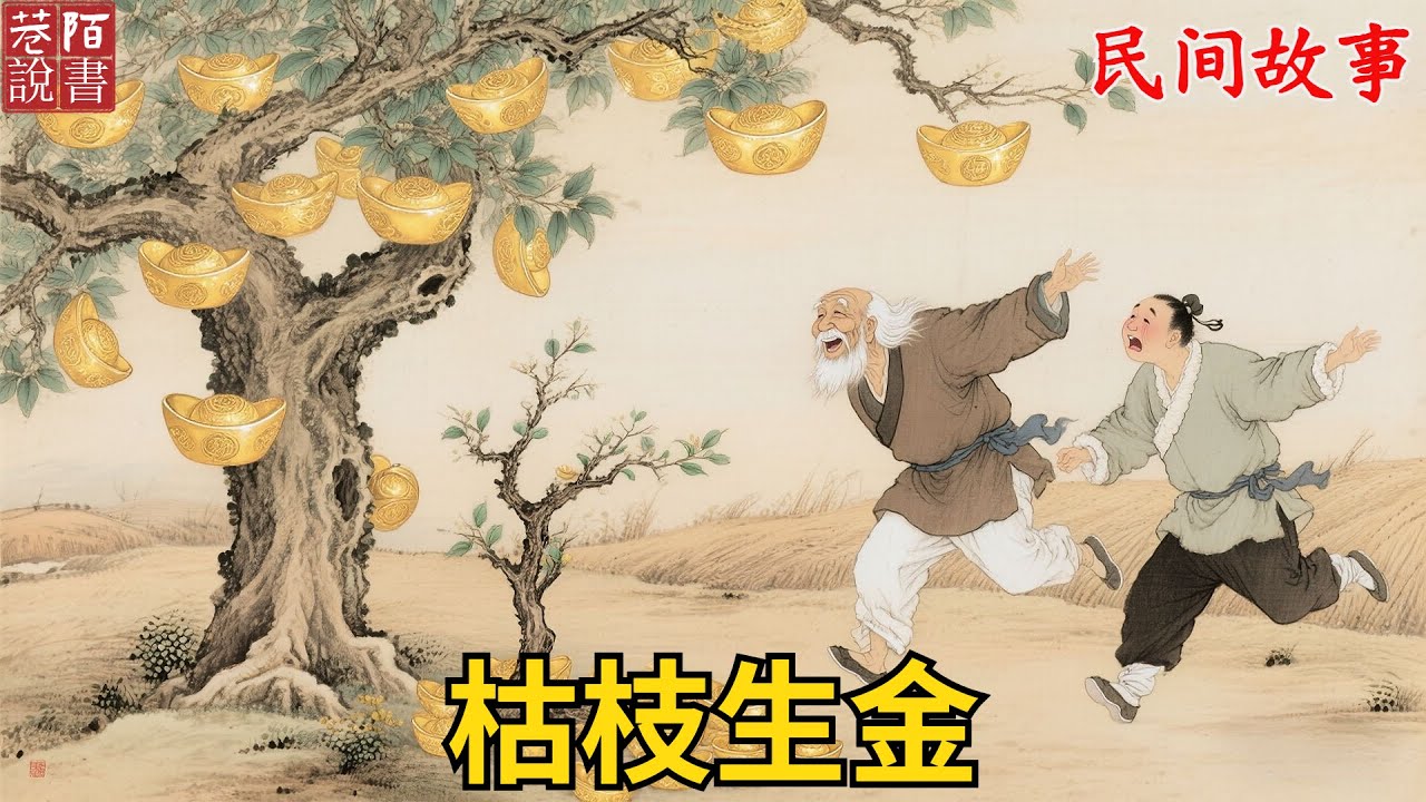 民間故事：父母雙亡的兄弟倆，將最後半碗米熬粥，餵給了暈倒在家門口的老乞丐。老乞丐醒後一笑，在他們家荒蕪的田地裏隨手插下根枯枝，竟長出了一堆金元寶。【巷陌說書人】#巷陌說書人#奇聞#民間故事#說書#聽書
