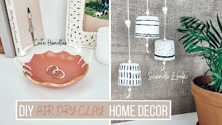 DIY Home Decor Air Dry Clay Projects | Trinket Dish with Handles & Decorative Hanging Bells