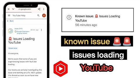 Known issue 🚨 issues loading YouTube // Yt studio notification 