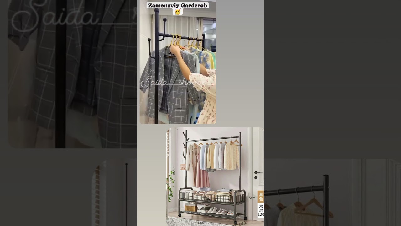 Kiyimlar tartibli turishi uchun Veshilka Garderob sifati judayam zoʻr 👍🤩 