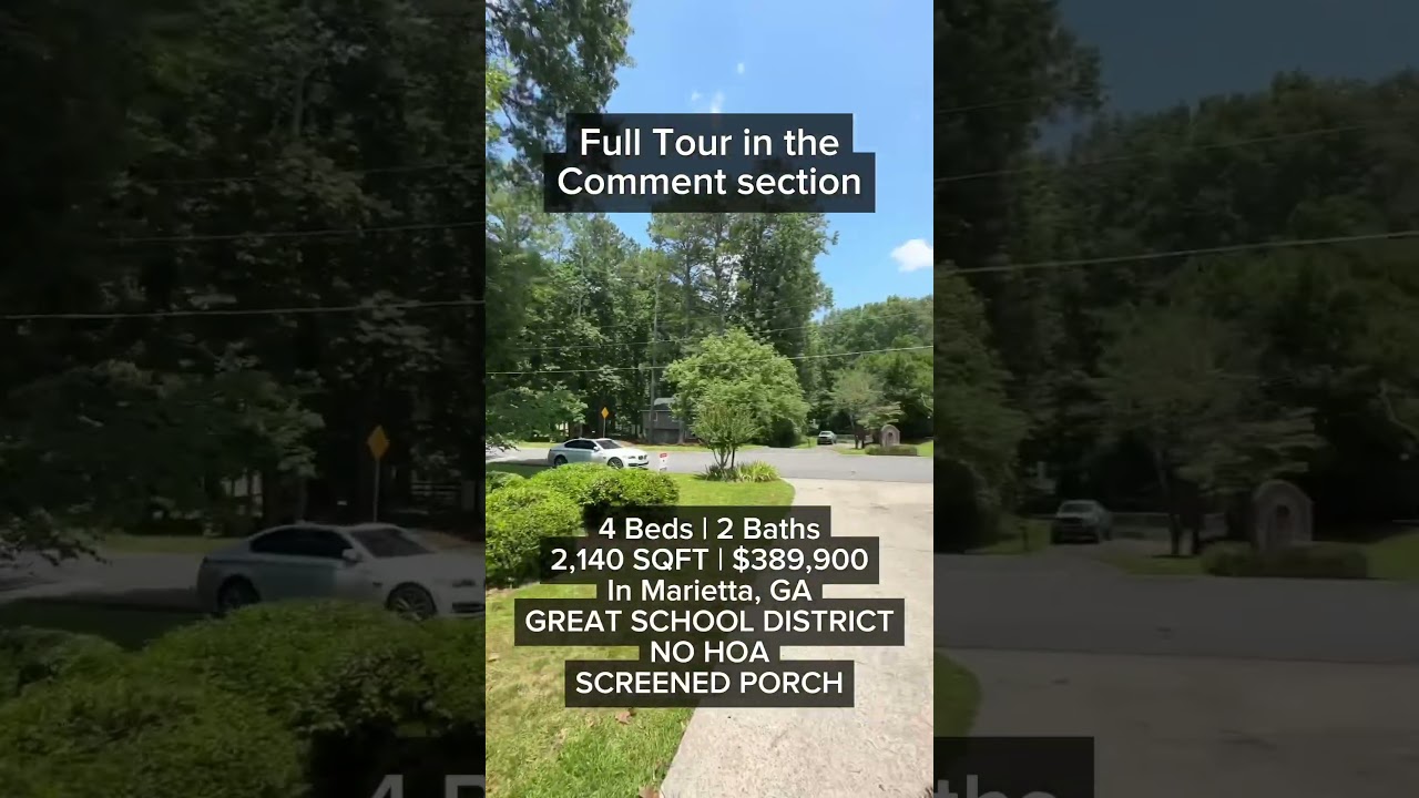 UNDER $400k w GREAT SCHOOL DISTRICT for Sale in Marietta, GA - 4 Beds, 2 Bath I Marietta Real Estate