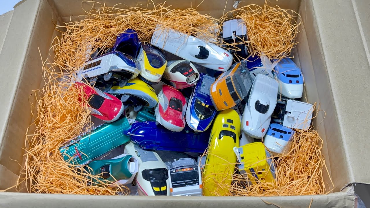 【プラレール】片付けながら動作確認！はやぶさ ドクターイエロー こまちおもちゃ動画 Shinkansen toys．