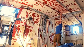 Galley bulkhead painting... DONE - Project Brupeg Ep. 197