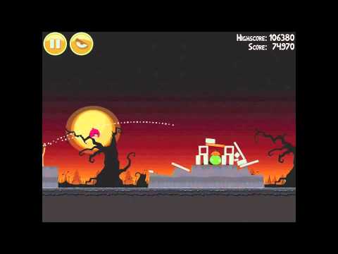 Angry Birds Seasons Trick or Treat 2-1 Halloween 2011 Walkthrough 3 Star