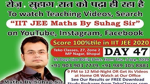 Day 47 Lec 2 of 3D Three Dimensional Geometry and Vectors, Crash Course JEE Main Advanced 2020