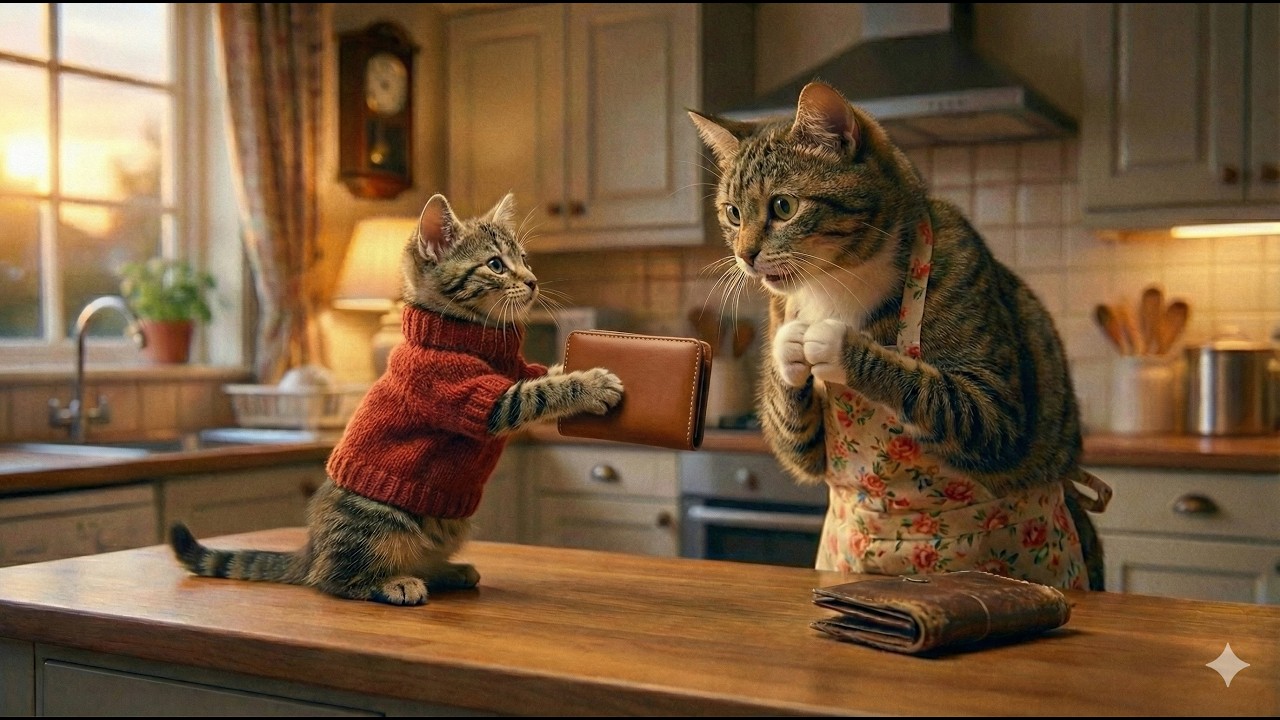 Kitten Breaks Piggy Bank to Buy Mom a Surprise Gift 🥺❤️ #cat  #heartwarmingstories